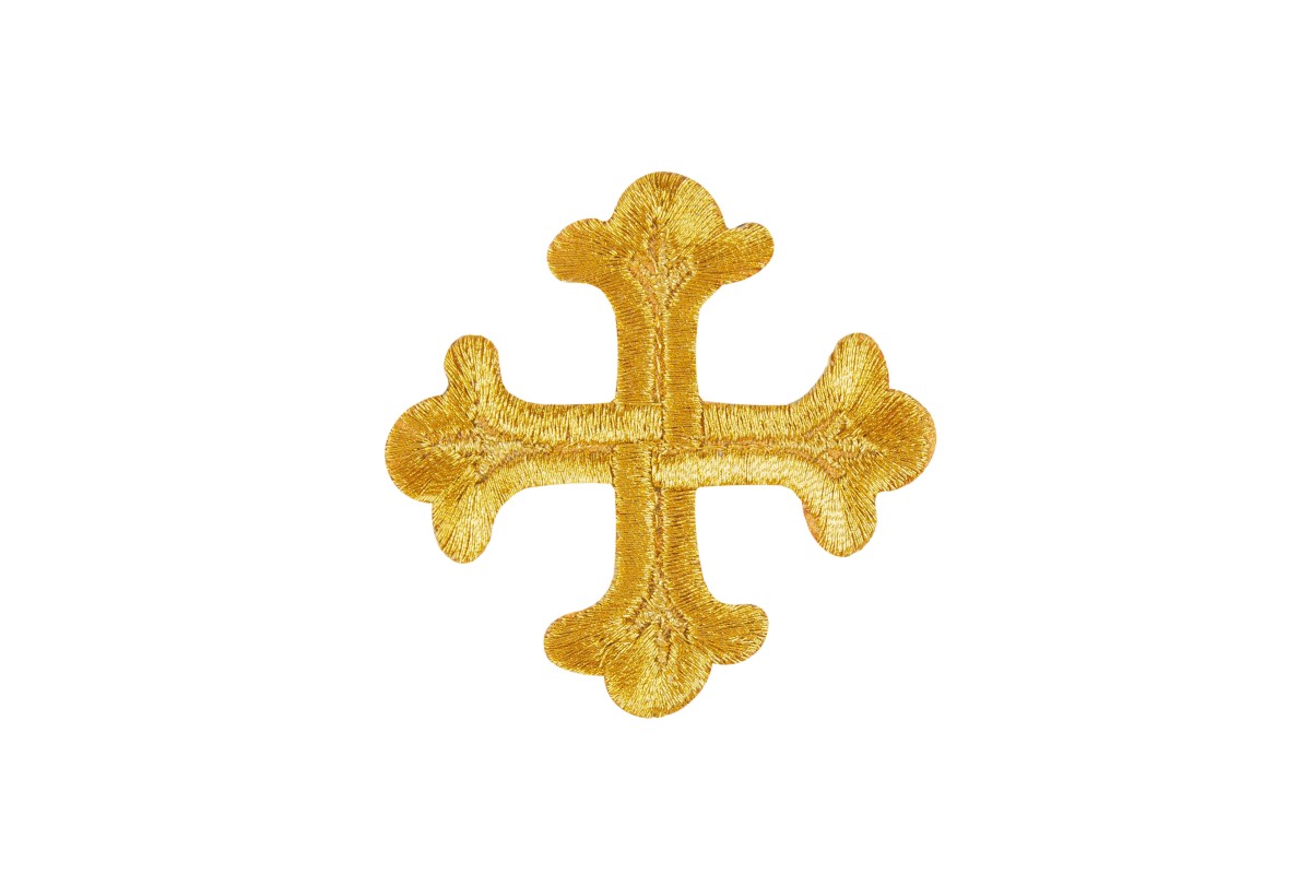 Аппликация термоклеевая крест арт.3580-2 цв.золото уп.20 шт